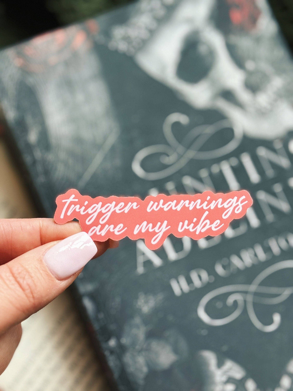 Trigger Warnings Book Sticker: Black/Cream / Matte WITH laminate