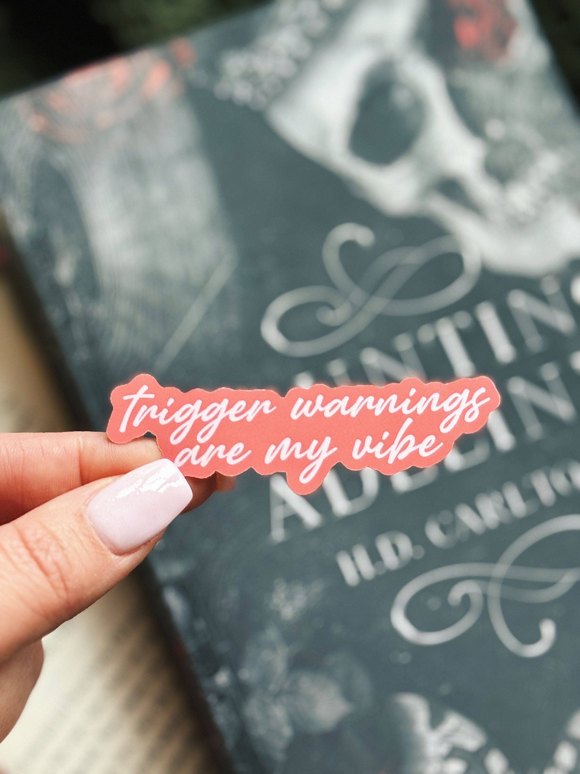 Trigger Warnings Book Sticker: Black/Cream / Matte WITH laminate