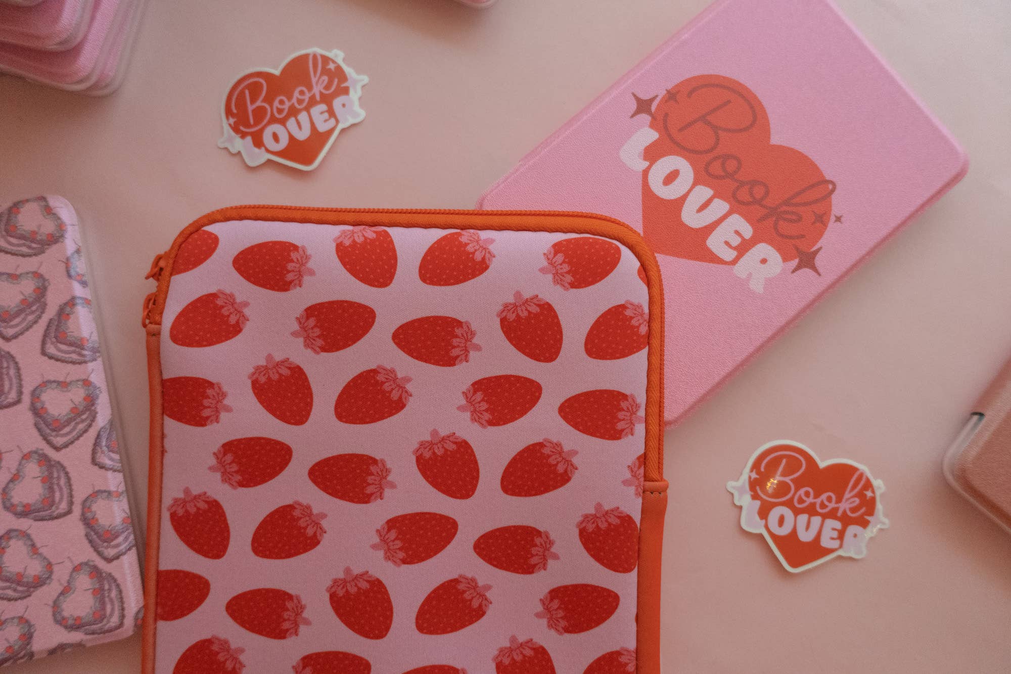 Zipper Strawberries Kindle & E-reader Sleeve