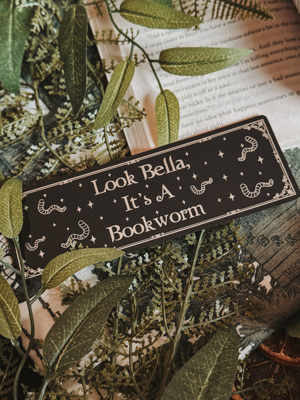 Twilight Forks, WA Foil Bookish Bookmarks: Bookworm / No Tassel