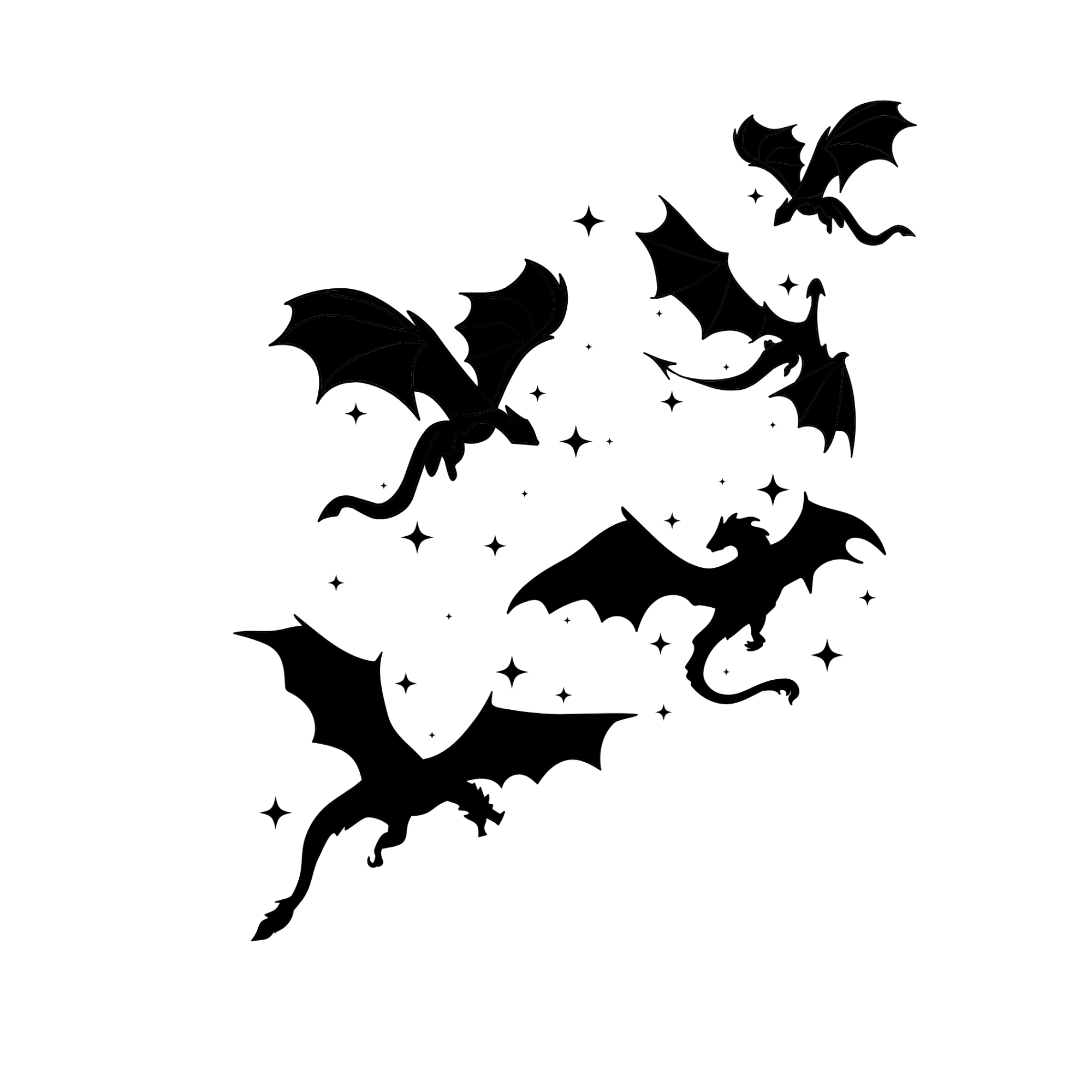 Dragons Flying Sticker