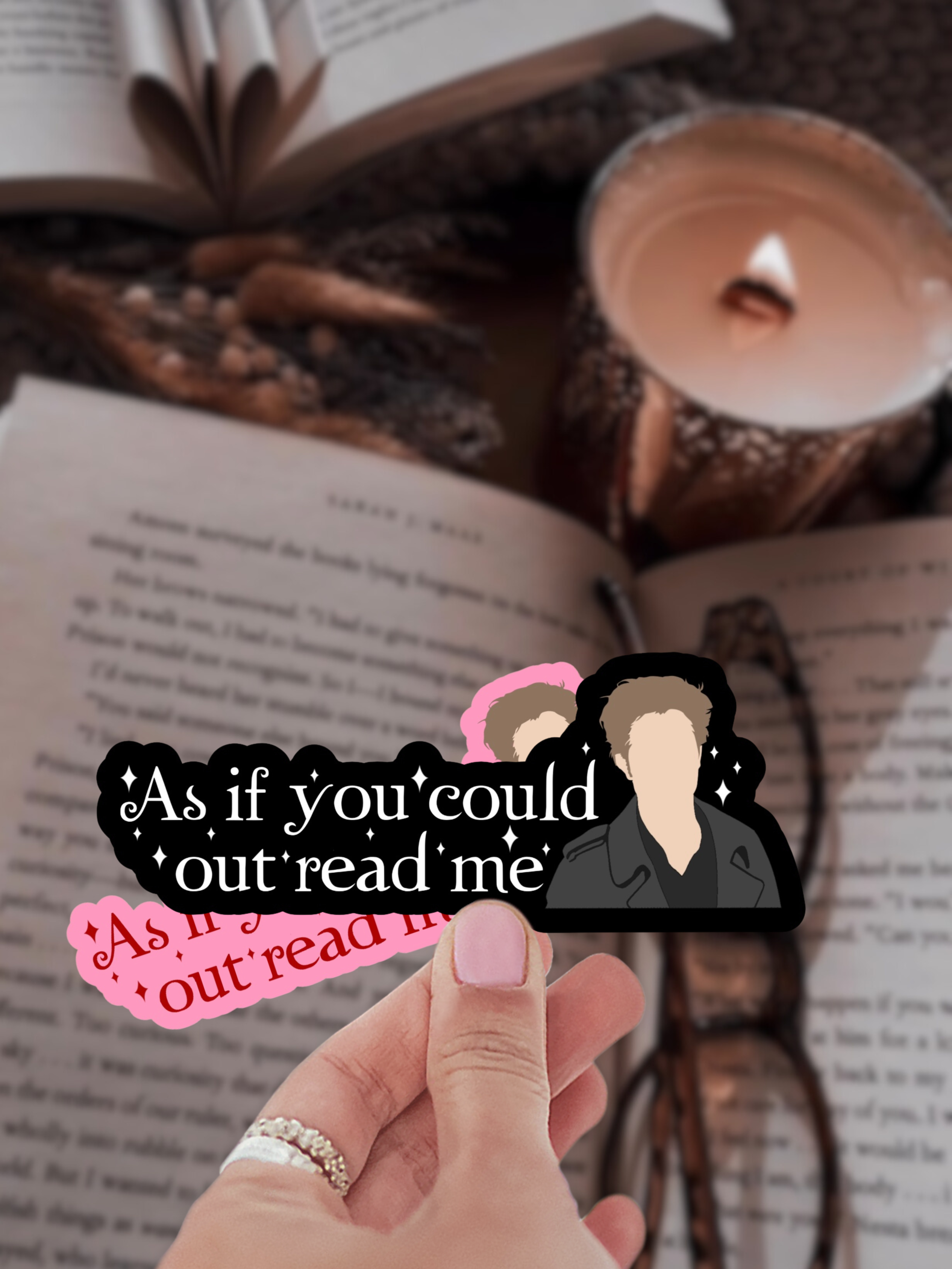 Twilight As If You Could Out Read Me Sticker: Black/White / Holographic Stars